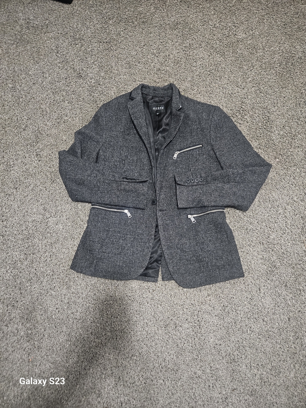 GUESS Los Angeles Women’s Size 40 Gray Zip Pocket Blazer Jacket